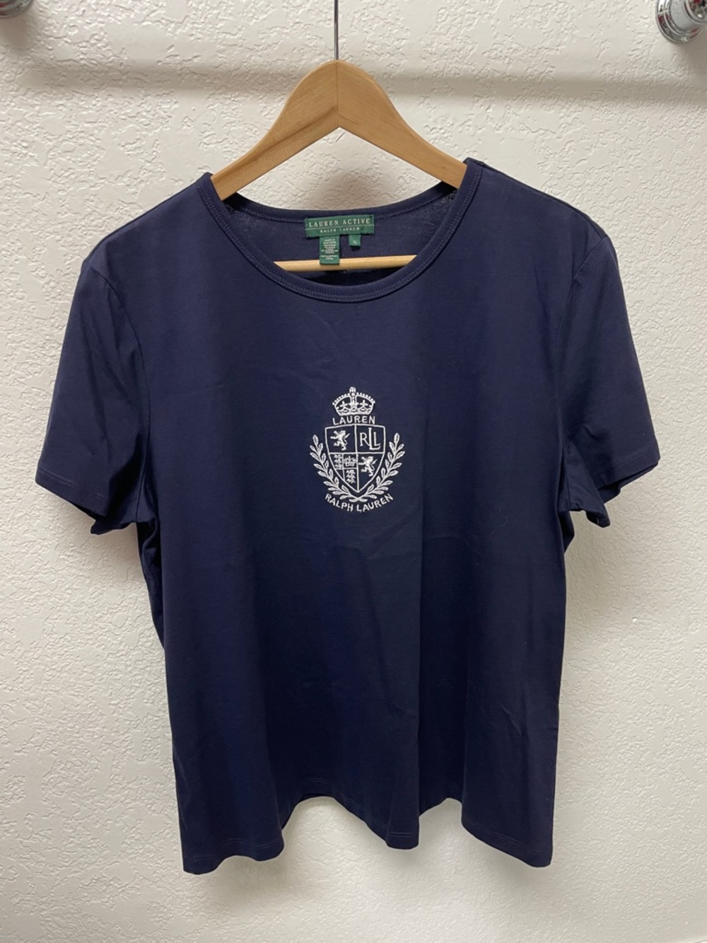 Ralph Lauren Navy Tee with White Crest